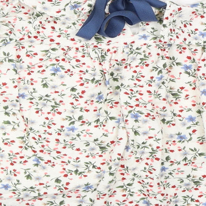 Arim Closet Girls Ivory Floral  Skater Dress  Size S