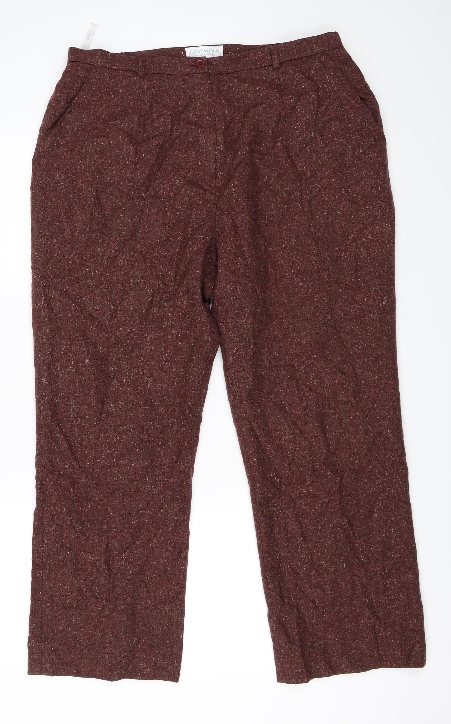 Cotswold Collections Womens Red   Cropped Trousers Size 18 L26 in