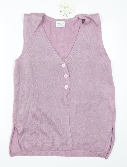 Soft Wear Womens Purple   Cardigan Jumper Size L