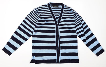 Paramour Womens Blue Striped  Cardigan Jumper Size S