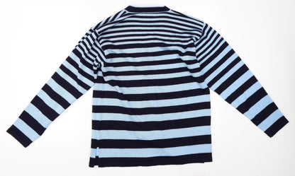 Paramour Womens Blue Striped  Cardigan Jumper Size S