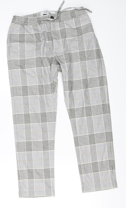Topman Mens Grey Check  Cropped Trousers Size 30 in L30 in