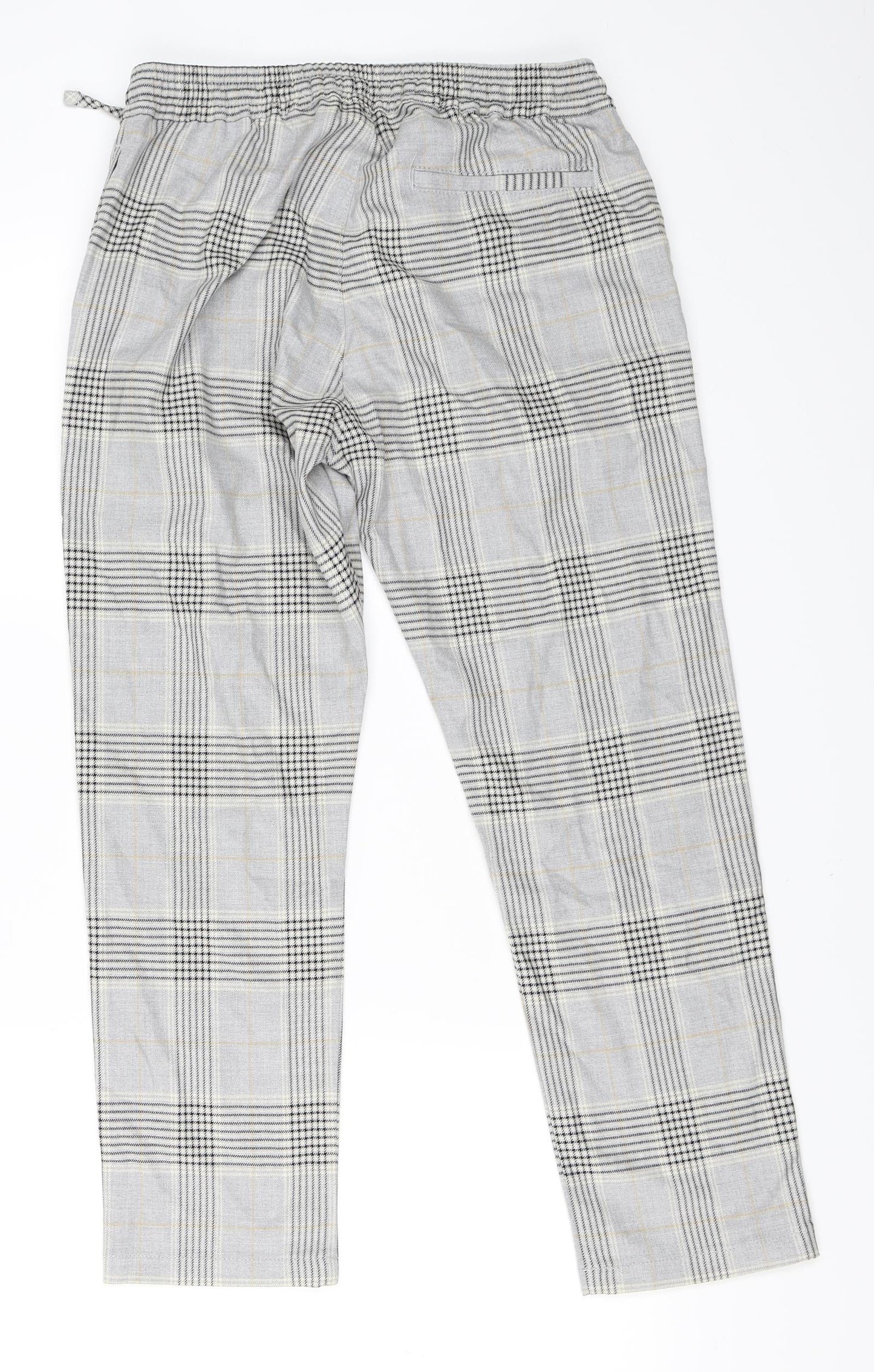 Topman Mens Grey Check  Cropped Trousers Size 30 in L30 in