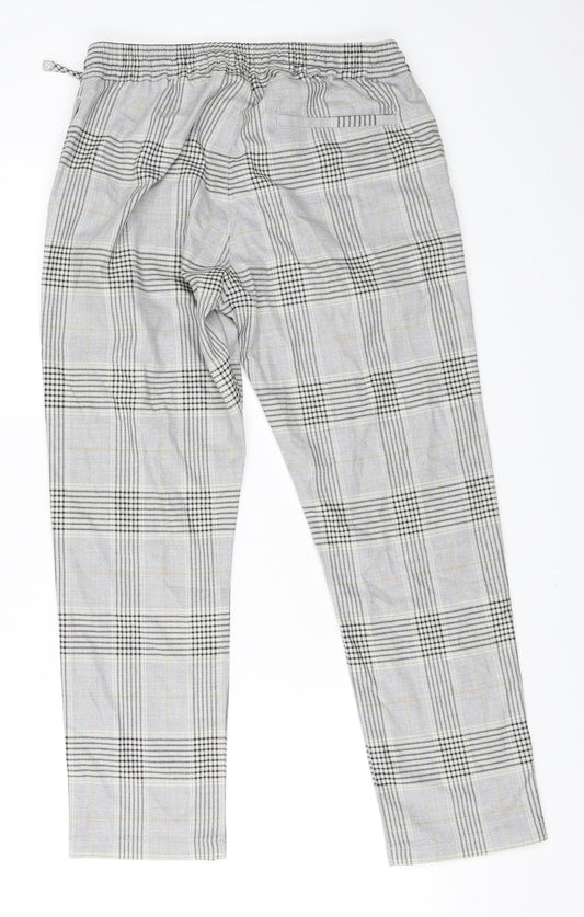 Topman Mens Grey Check  Cropped Trousers Size 30 in L30 in