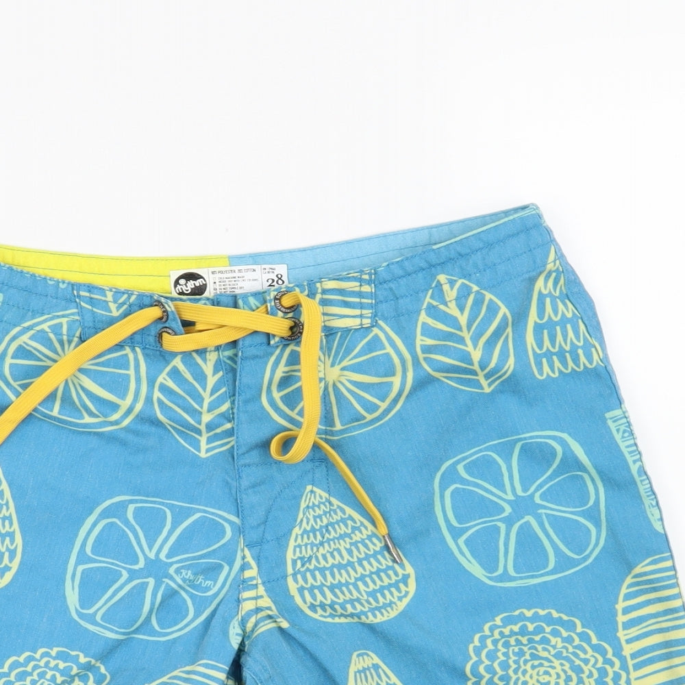 Rhythm Mens Blue   Bermuda Shorts Size 28 in - Fruit