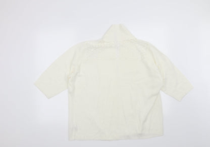 Anthology Womens Ivory Floral  Cardigan Jumper Size 16