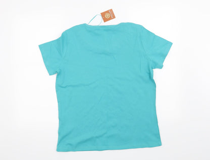 Anna Rose Womens Green   Basic T-Shirt Size L