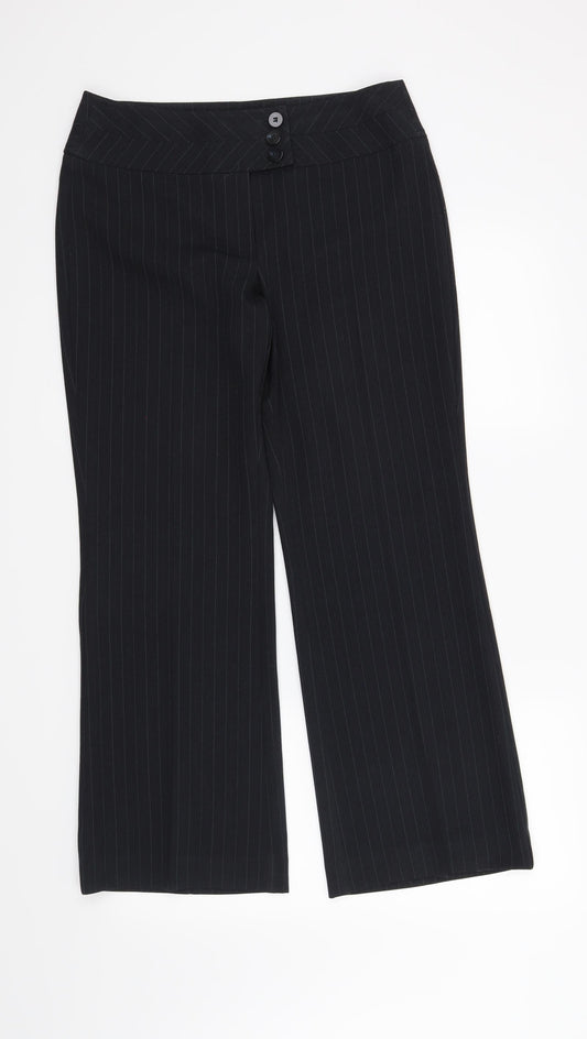 Debenhams Womens Blue Striped  Trousers  Size 10 L28 in