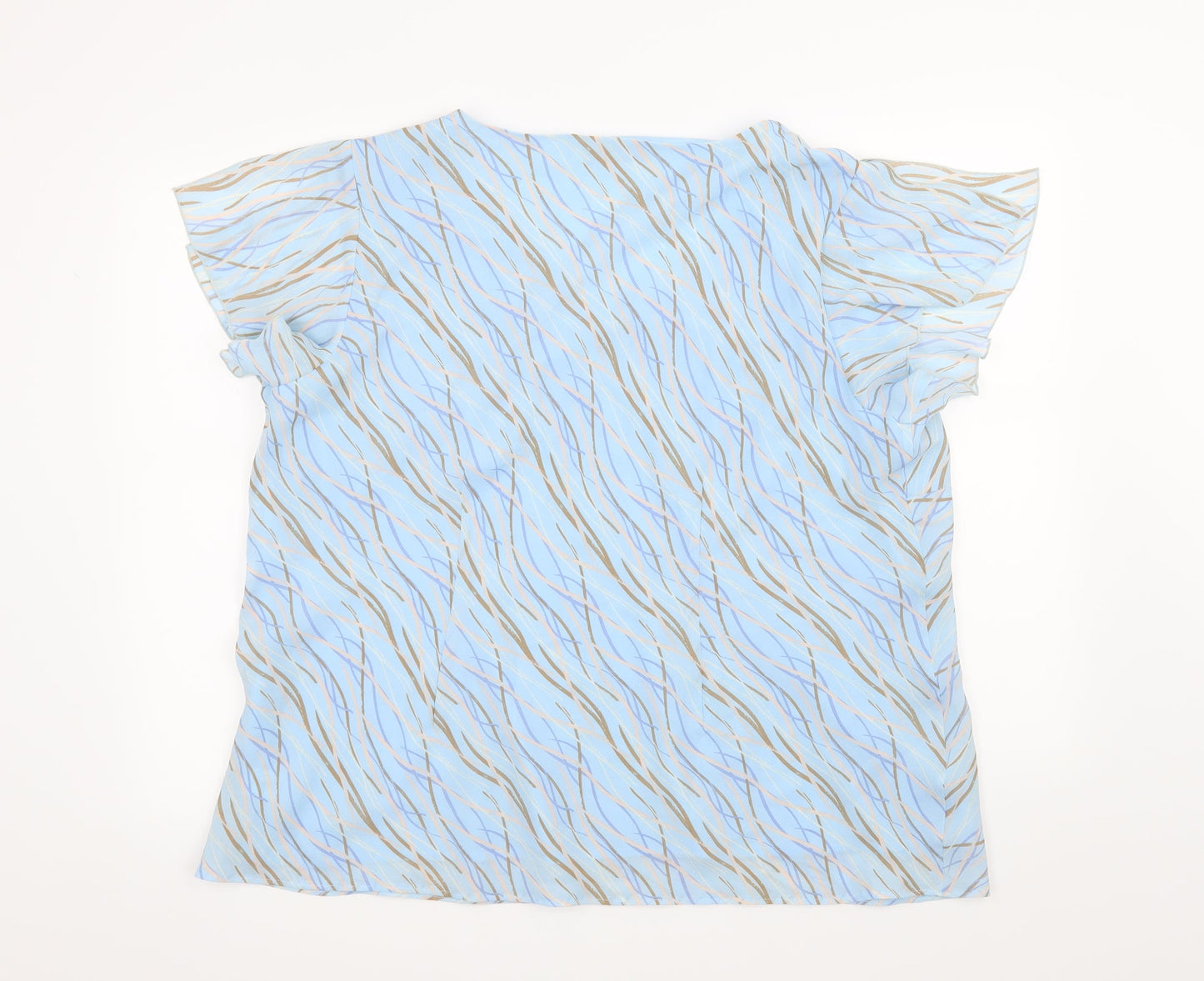 Classics Womens Blue Geometric  Basic Blouse Size 20