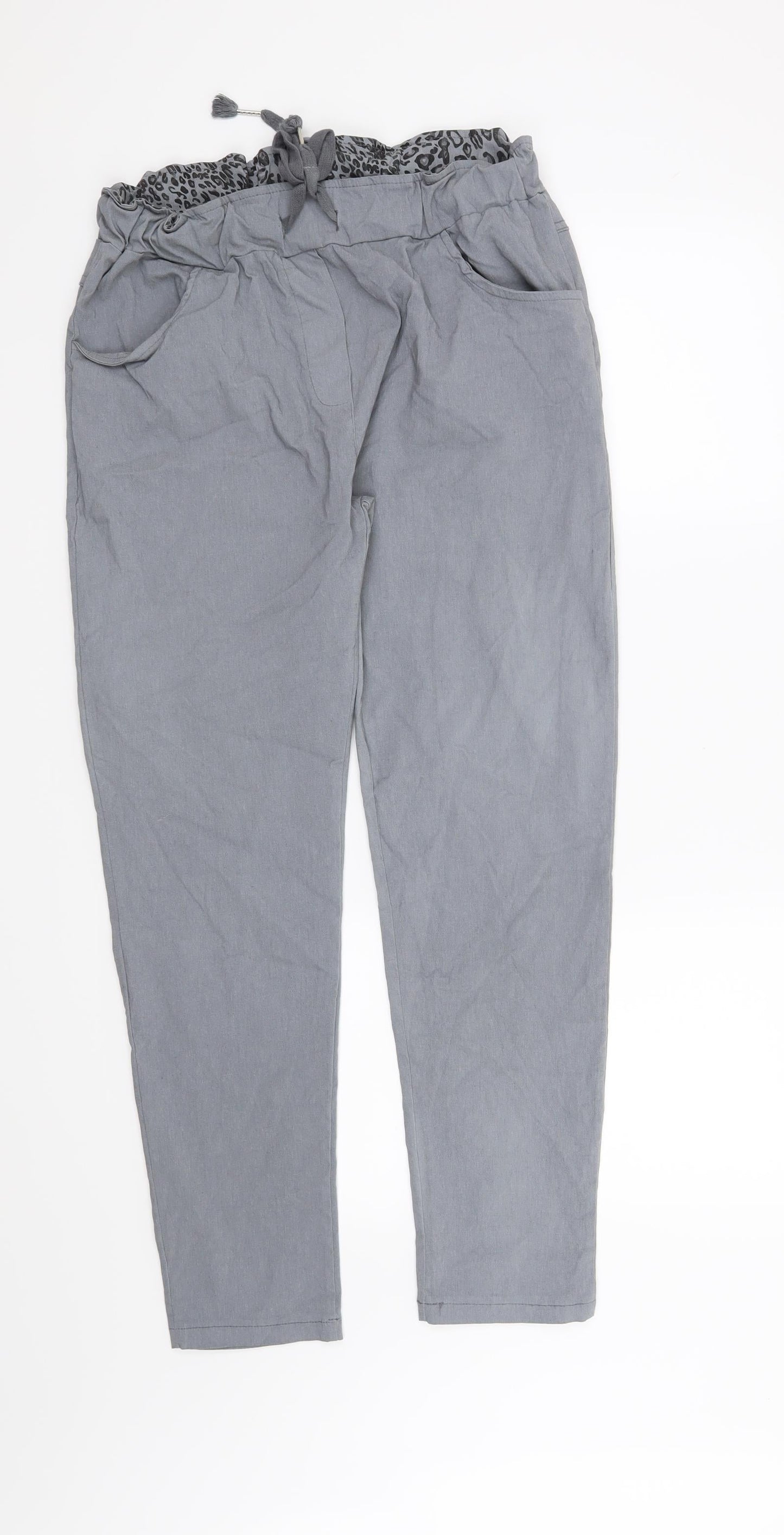 Womens UK Size L Preworn Regular Fit  Grey Trousers