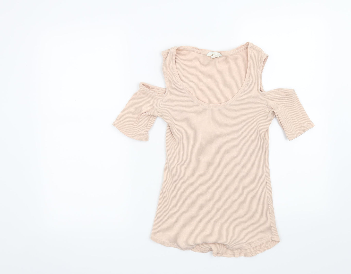 Womens UK Size M H&M Beige Basic T-Shirt
