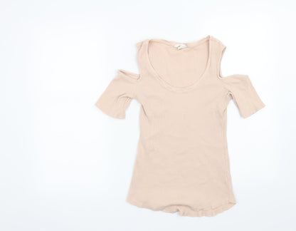 Womens UK Size M H&M Beige Basic T-Shirt