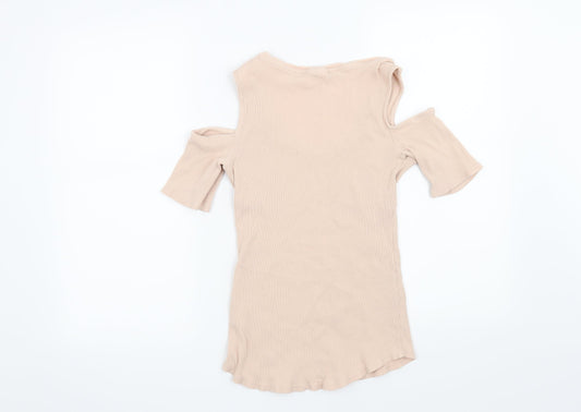 Womens UK Size M H&M Beige Basic T-Shirt
