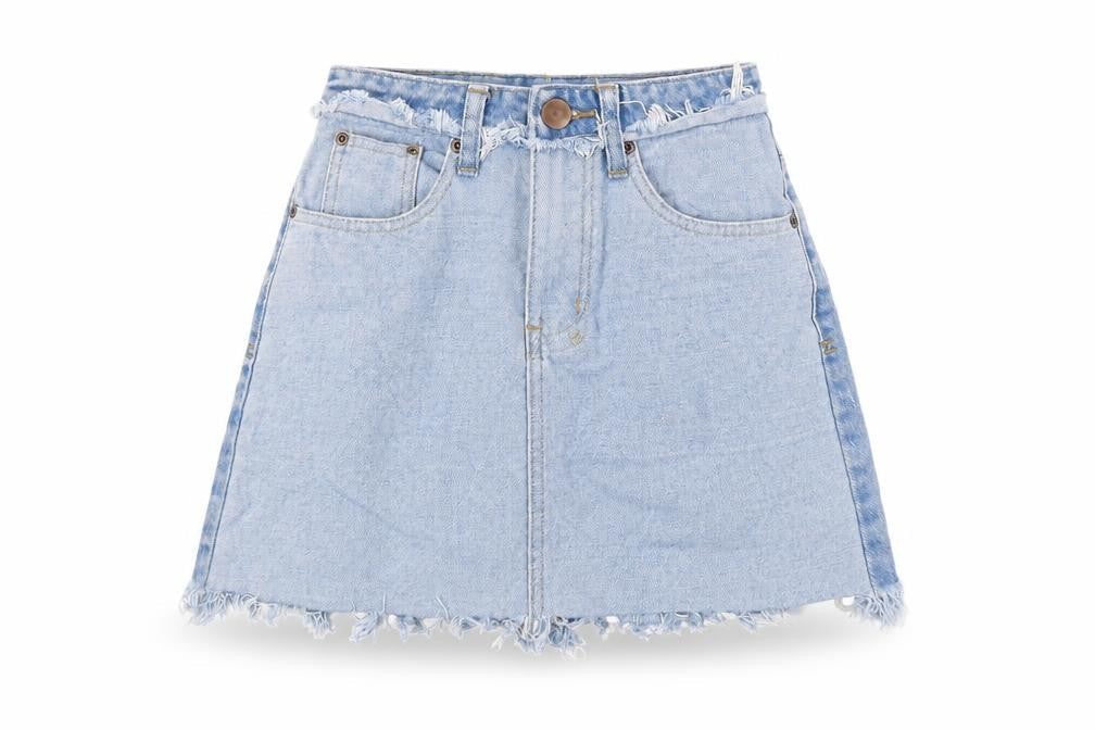 Womens UK Size 6 Boohoo A-Line Denim Skirt