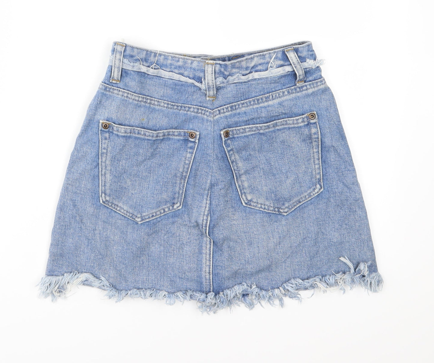 Boohoo Womens Blue  Denim A-Line Skirt Size 6