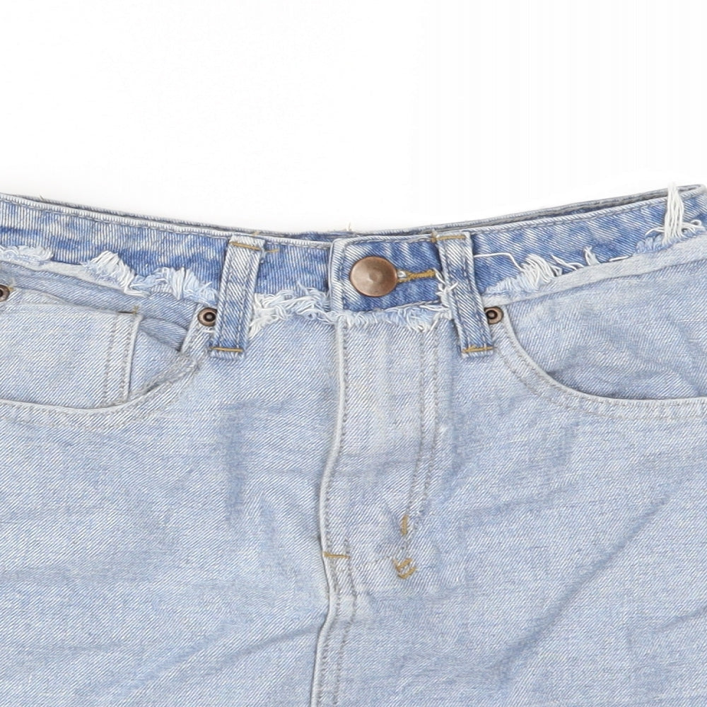 Boohoo Womens Blue  Denim A-Line Skirt Size 6