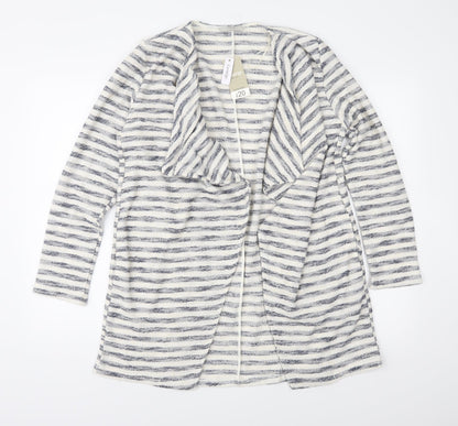 George Womens Blue Striped Knit Jacket  Size 14