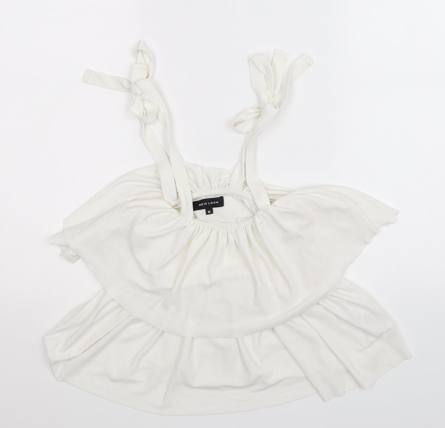 Womens UK Size 10 New Look White Basic Blouse