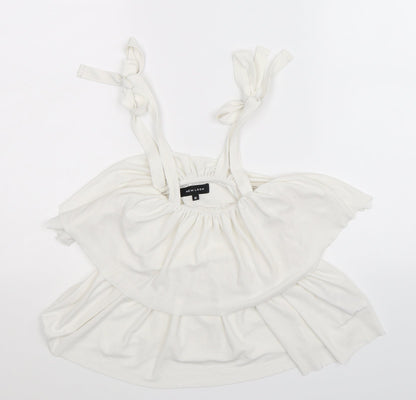 Womens UK Size 10 New Look White Basic Blouse
