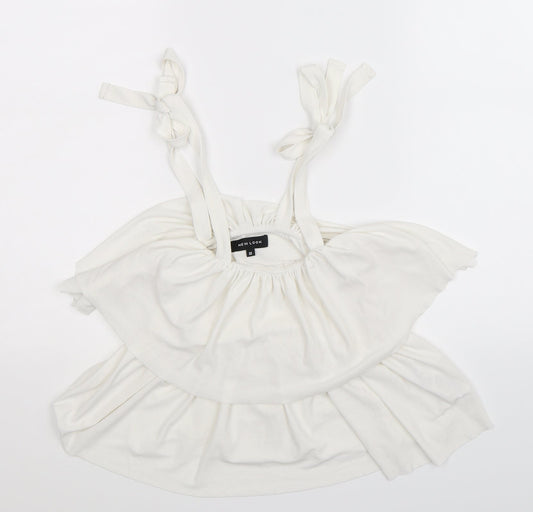 Womens UK Size 10 New Look White Basic Blouse
