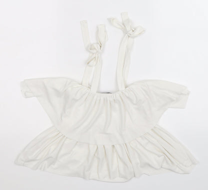 Womens UK Size 10 New Look White Basic Blouse