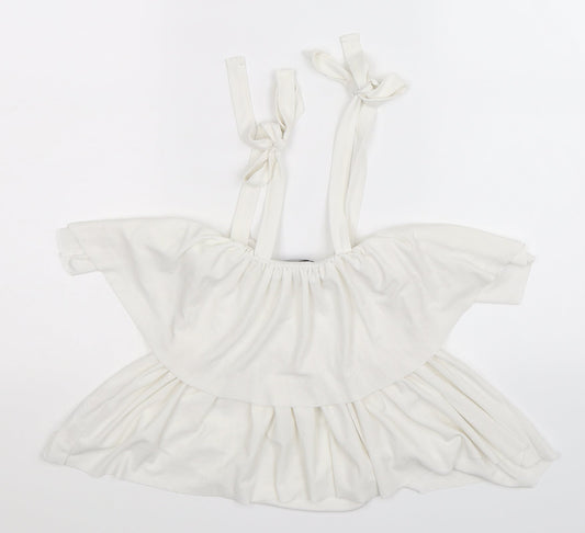 Womens UK Size 10 New Look White Basic Blouse