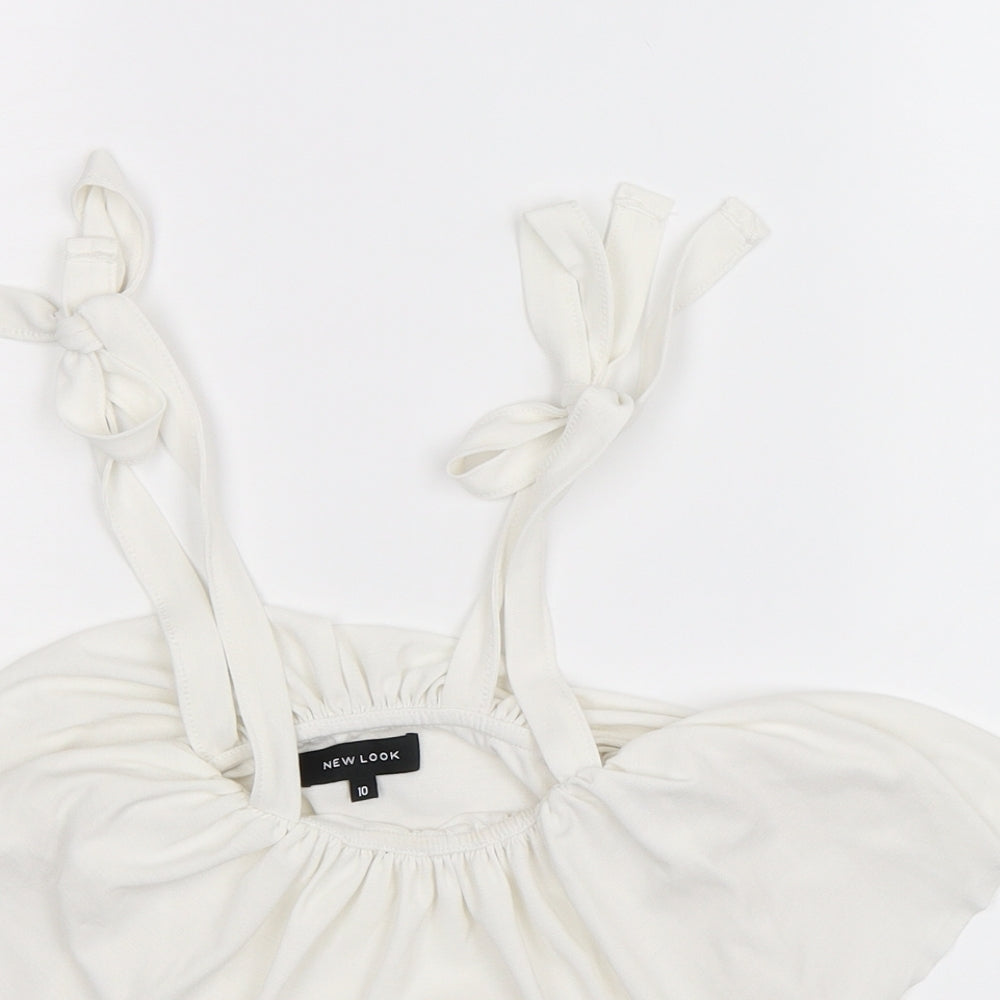 Womens UK Size 10 New Look White Basic Blouse