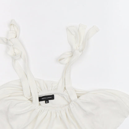 Womens UK Size 10 New Look White Basic Blouse