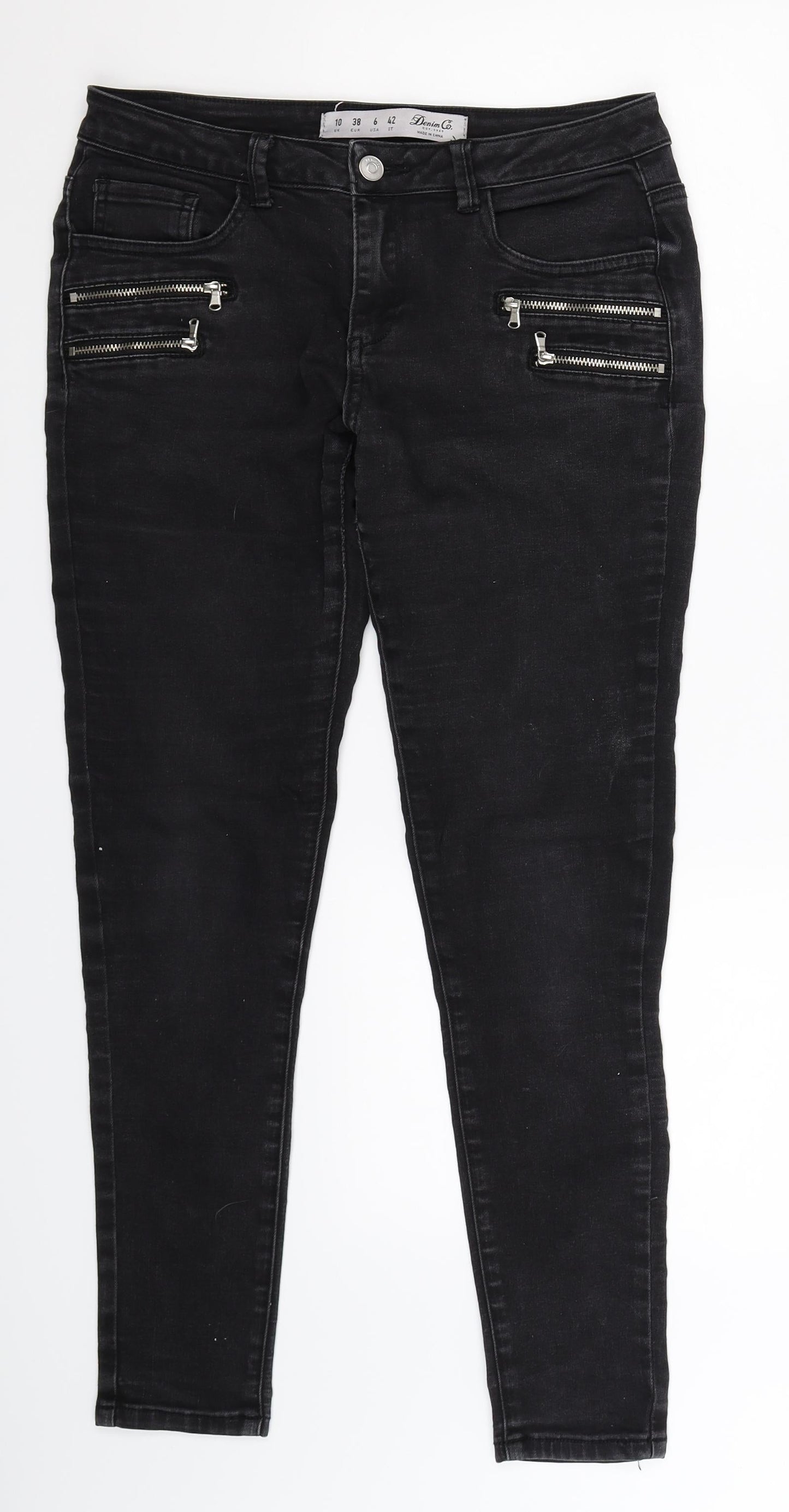 Denim Co Womens Black  Denim Skinny Jeans Size 10 L28 in