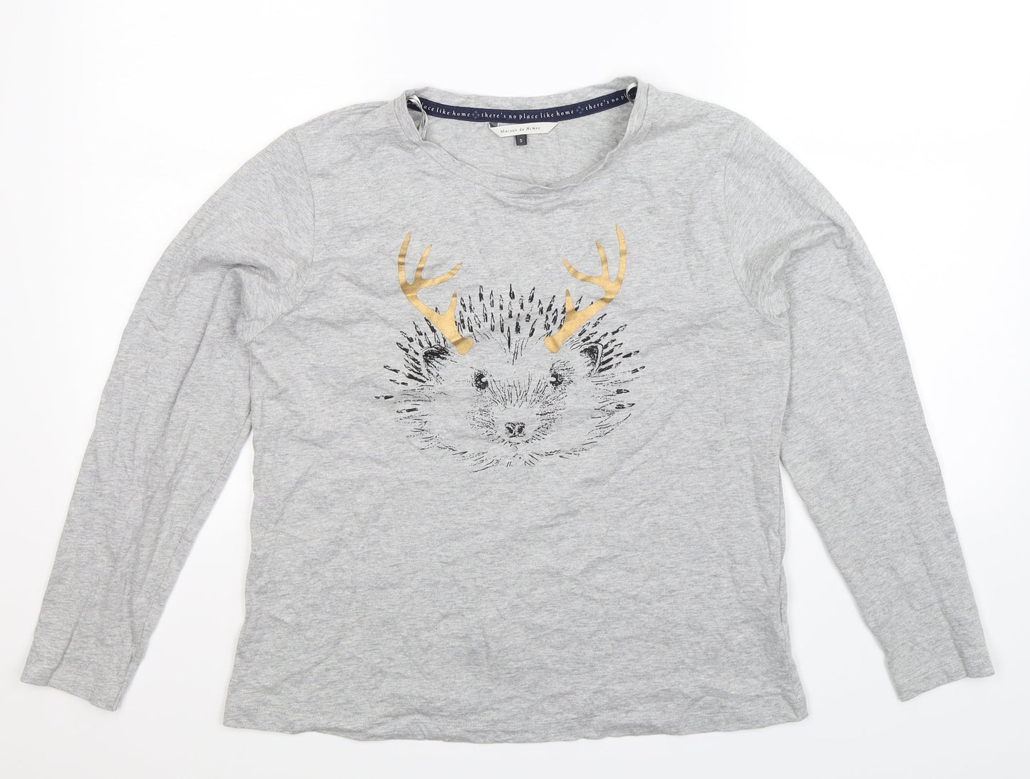 Womens UK Size S Maison De Nimes Grey Basic T-Shirt