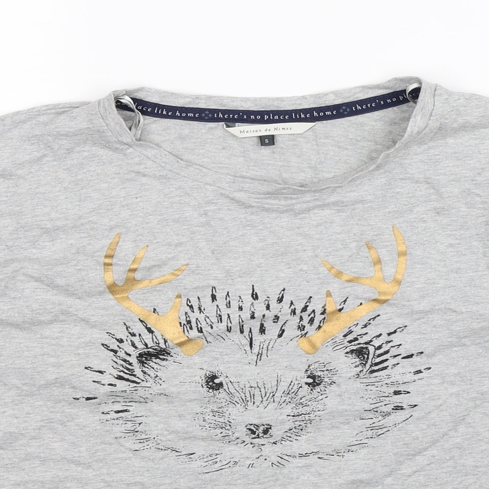 Womens UK Size S Maison De Nimes Grey Basic T-Shirt