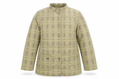 DELMOD Womens Beige Check  Jacket  Size 16
