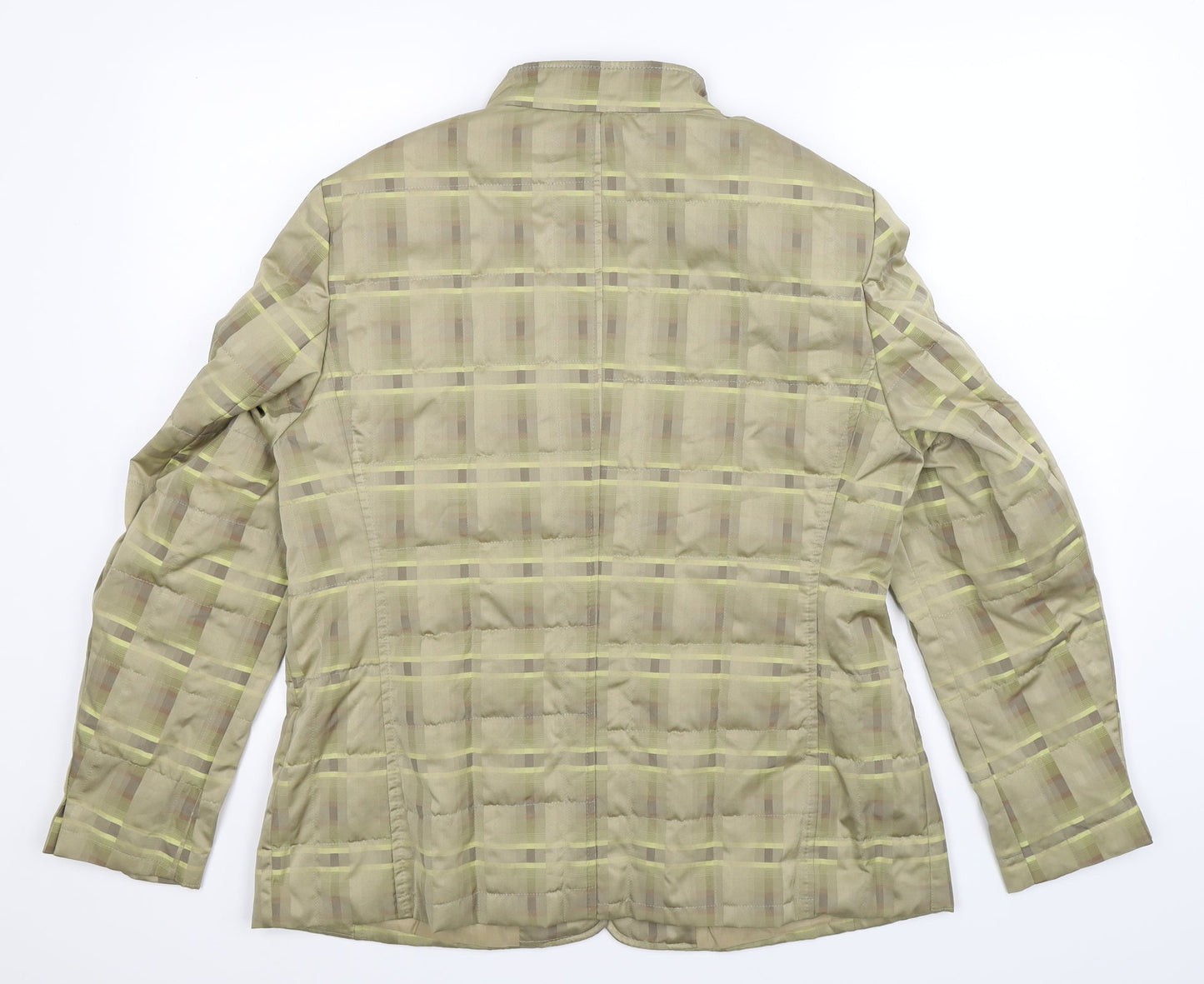 DELMOD Womens Beige Check  Jacket  Size 16