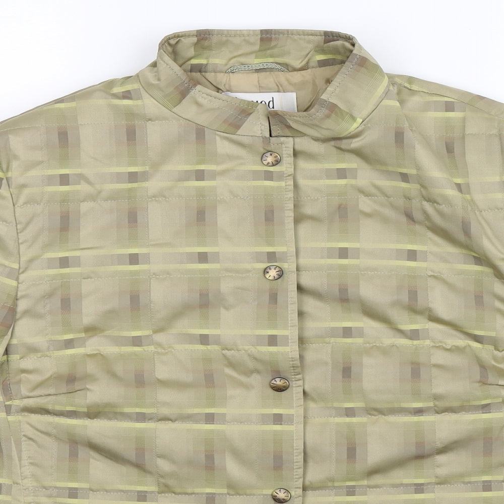 DELMOD Womens Beige Check  Jacket  Size 16