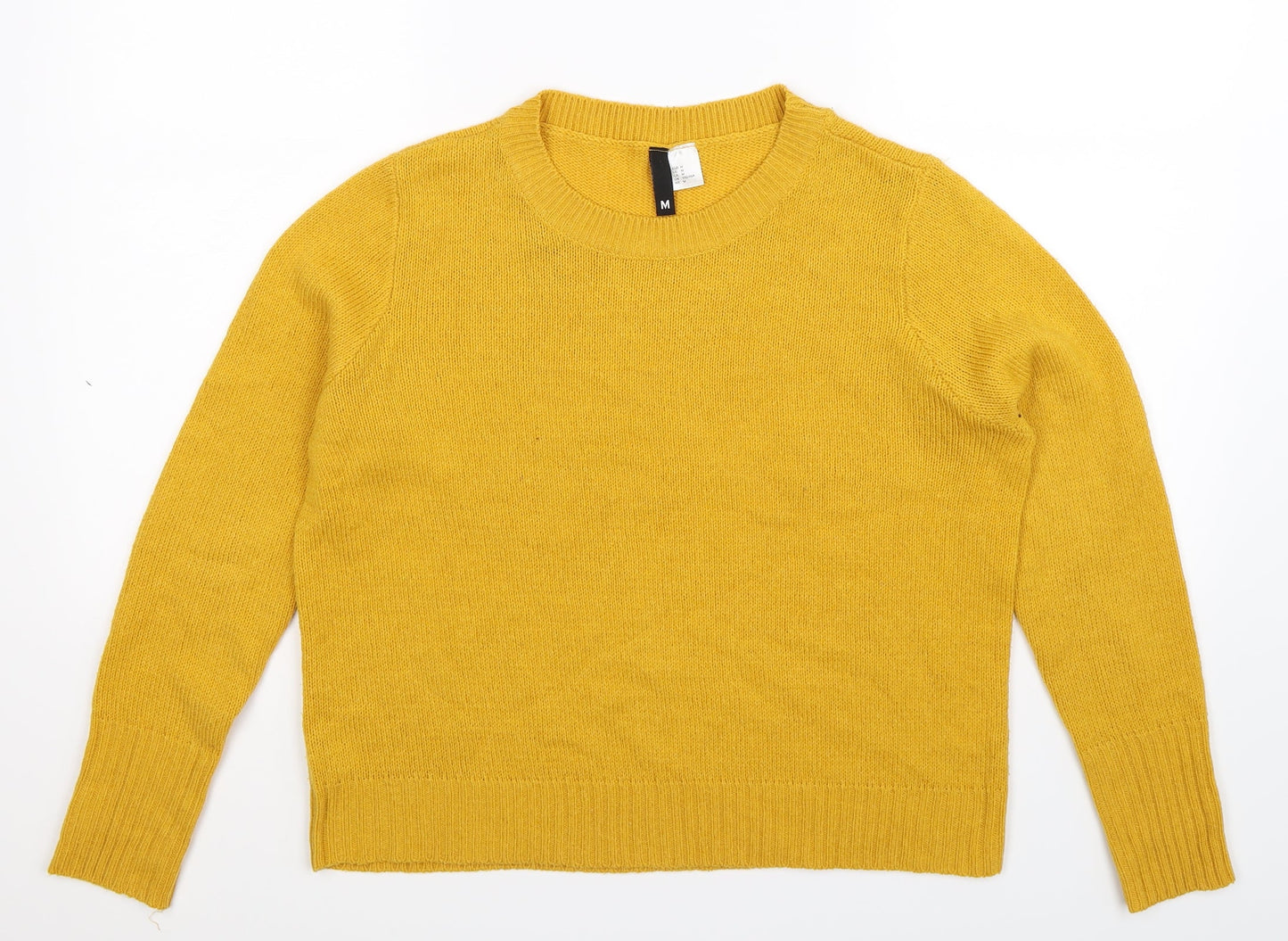 Divided Womens Yellow  Knit Pullover Jumper Size M