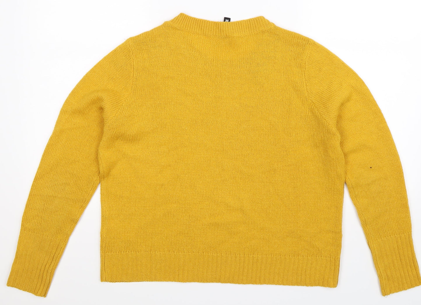Divided Womens Yellow  Knit Pullover Jumper Size M