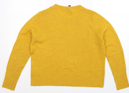 Divided Womens Yellow  Knit Pullover Jumper Size M