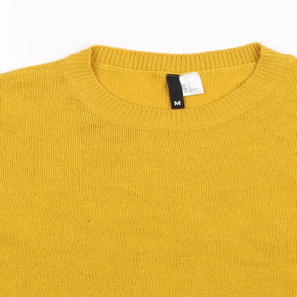 Divided Womens Yellow  Knit Pullover Jumper Size M