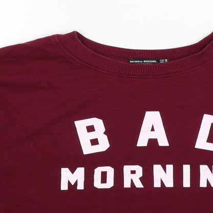 Bershka Womens Purple   Pullover Sweatshirt Size S