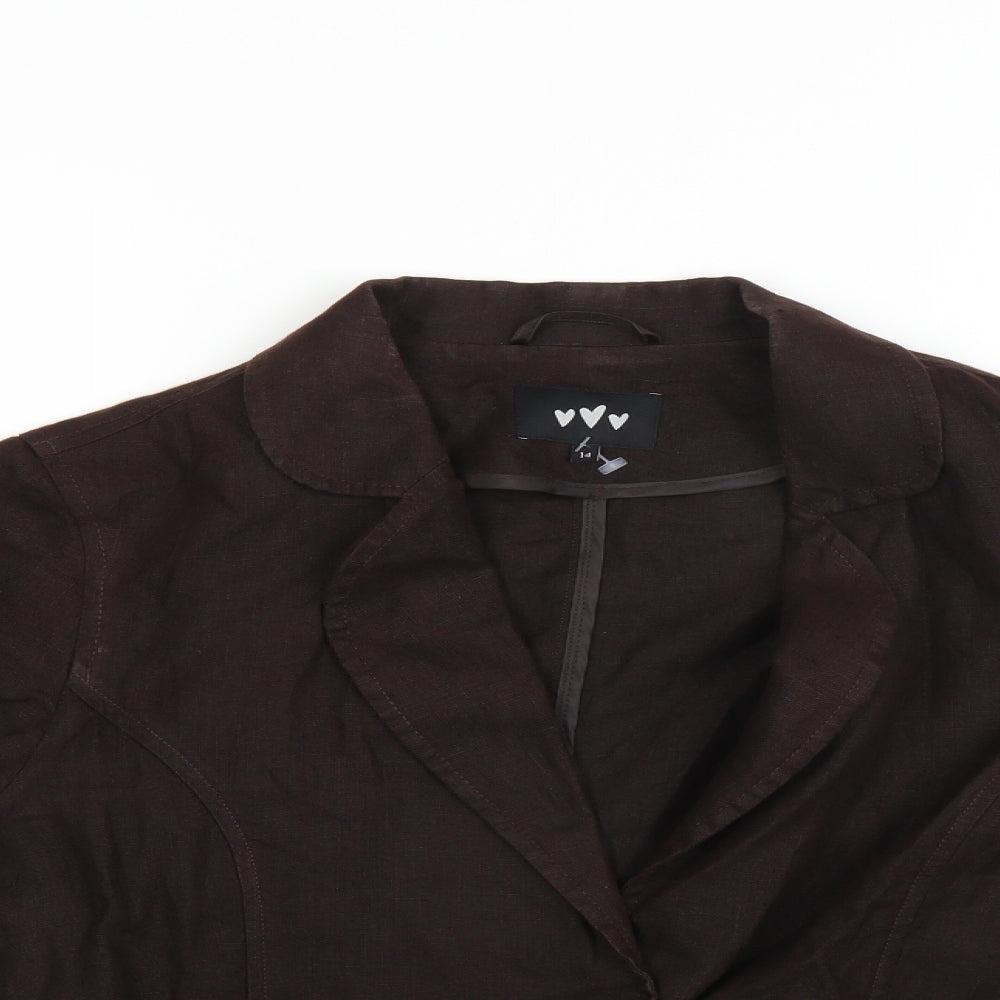 Womens UK Size 14 Peruna Brown Overcoat