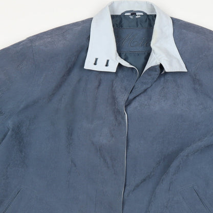 Preworn Womens Blue Houndstooth  Overcoat Coat Size 14