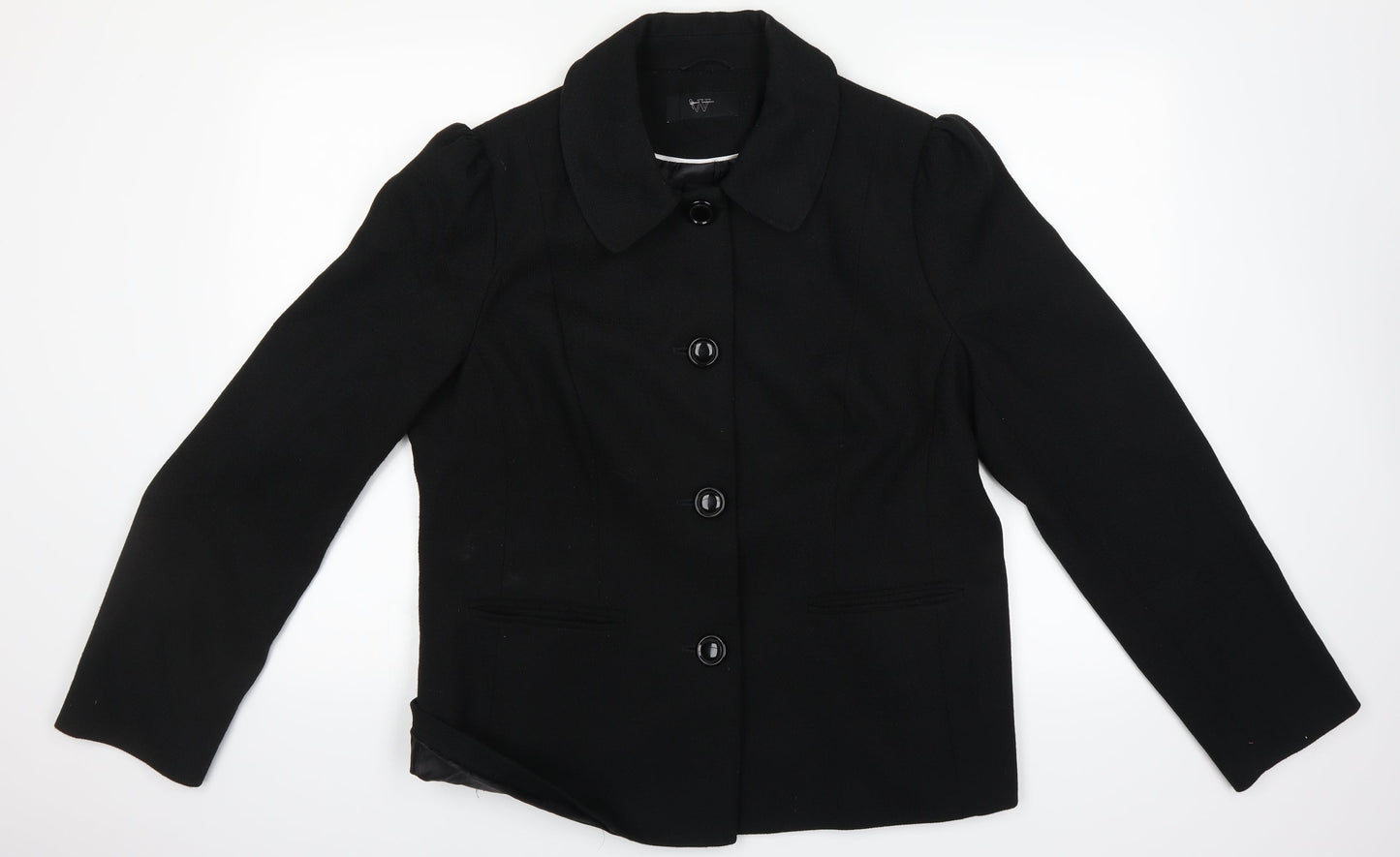 Womens UK Size 12 Preworn Black Overcoat