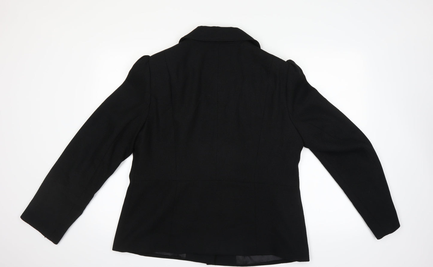 Womens UK Size 12 Preworn Black Overcoat