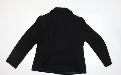 Womens UK Size 12 Preworn Black Overcoat