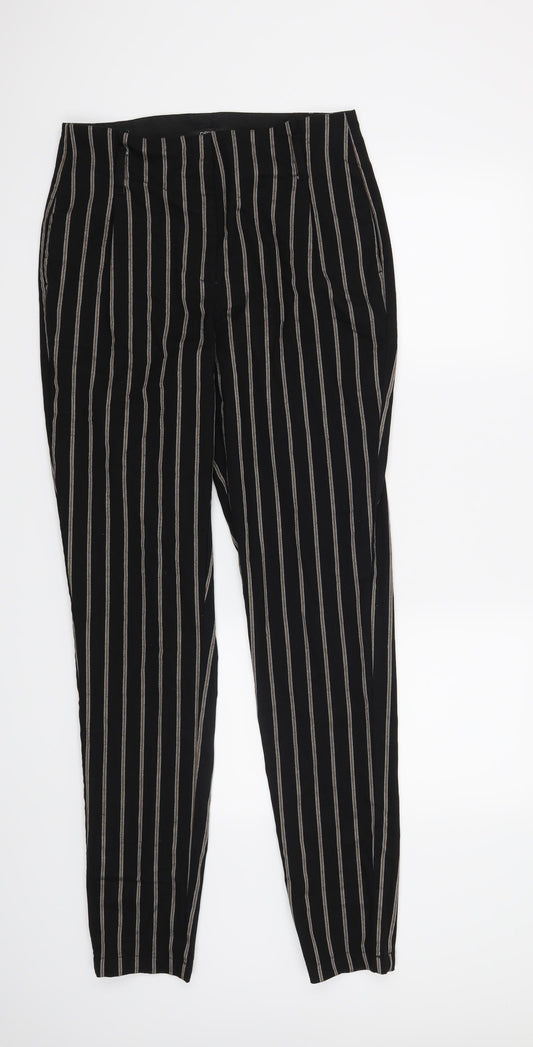 NEXT Womens Black Striped  Trousers  Size 8 L32 in