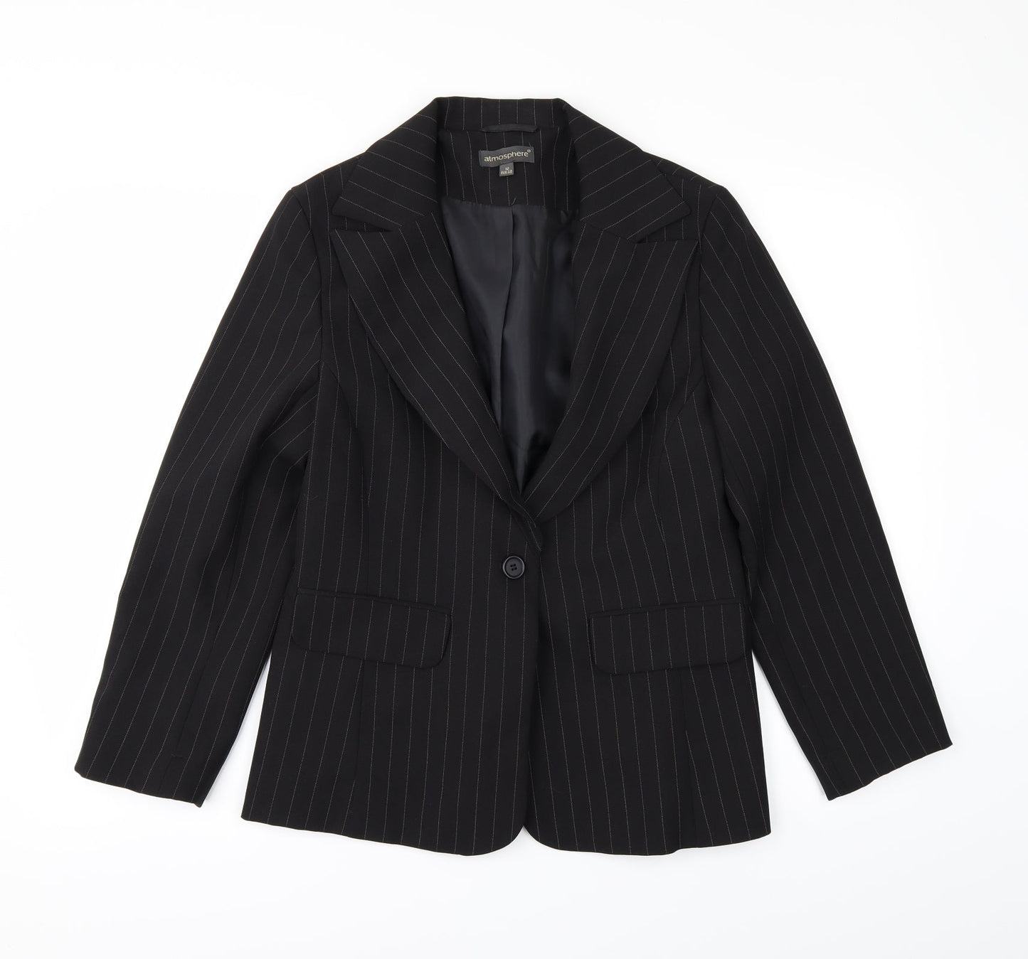 Womens UK Size 12 Atmosphere Black Overcoat