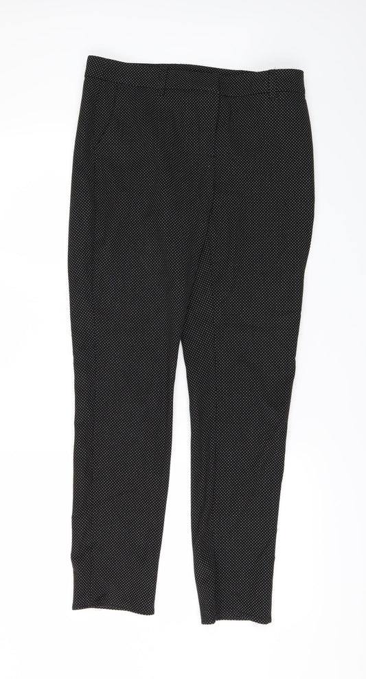 NEXT Womens Black Polka Dot  Trousers  Size 8 L26 in