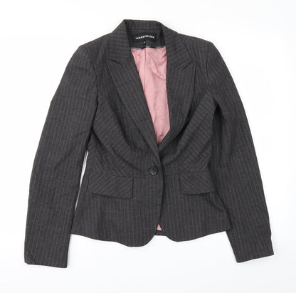 Womens UK Size 8 Warehouse Grey Overcoat