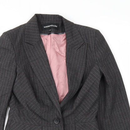 Womens UK Size 8 Warehouse Grey Overcoat