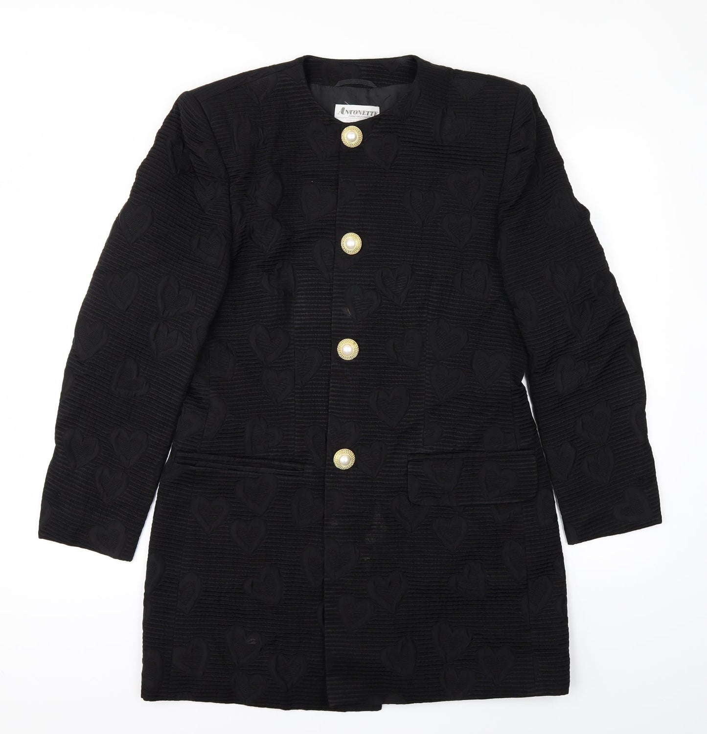 ANTONETTE Womens Black   Parka Coat Size 14